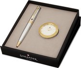 Coffret cadeau stylo à bille Sheaffer - 300/G9342 - ton or chromé brillant - avec horloge de table - SF-G2934251-1