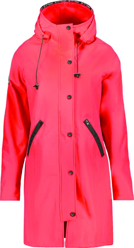Outdoor Ventures Lange softshelljas voor dames, met capuchon, fleece gevoerd, winddichte jas voor vrouwen, waterdicht windjack, XS
