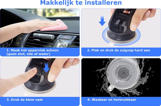 Elite Elements Telefoonhouders auto met extra sterke zuignap - Voor raam en dashboard - Gsm / Mobiel houder - Autohouder telefoon - Accessories