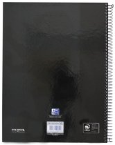 Oxford École Europeanbook - cahier - bordure colorée - A4+ - ligne - 80 feuilles - 4 trous - couverture rigide - noir