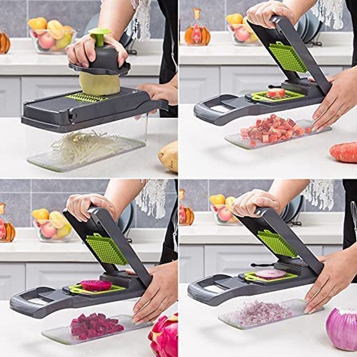 Mandoline Coupe-Légumes , Râpe Légumes Multifonction 7 Interchangeable avec  Garde Main