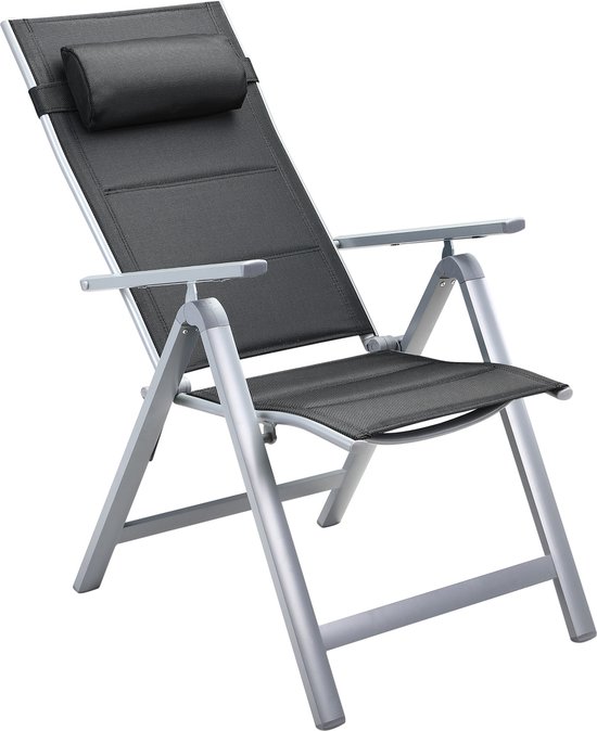 Casaria Tuinstoelen 4 Stuks - Aluminium Hoge Rugleuning - Zilver van Casaria — afbeelding 2