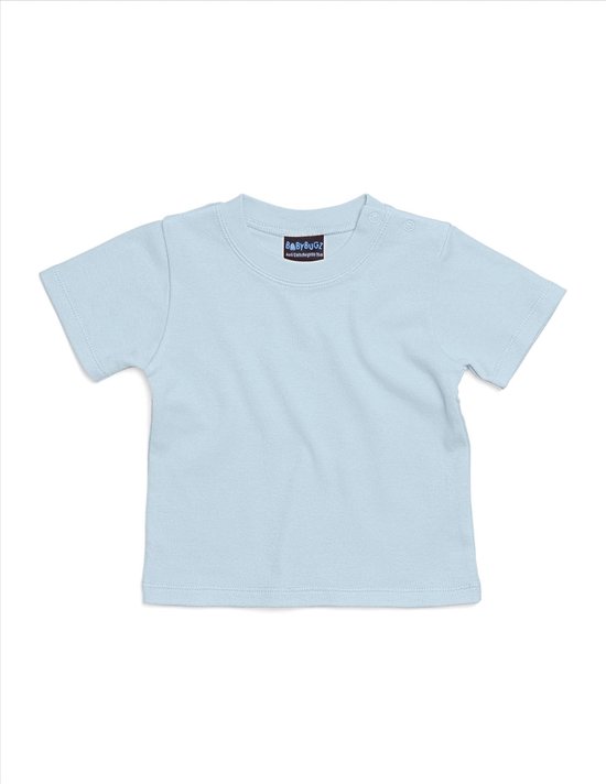 BabyBugz - Baby T-Shirt - Poederblauw - 100% Biologisch Katoen - 74-80