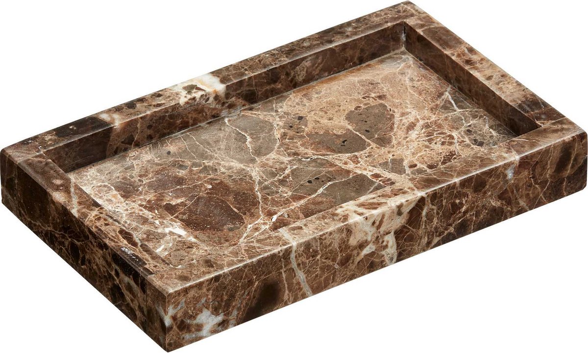 Luxe tray marmer - bruin - zeepbakje - badkamer - toilet - keuken - woonkamer - 15 x 9 x 2 cm