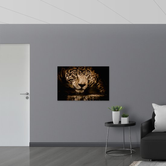 WallClassics - Drapeau - Jaguar Marron - 105x70 cm Photo sur Drapeau Polyester