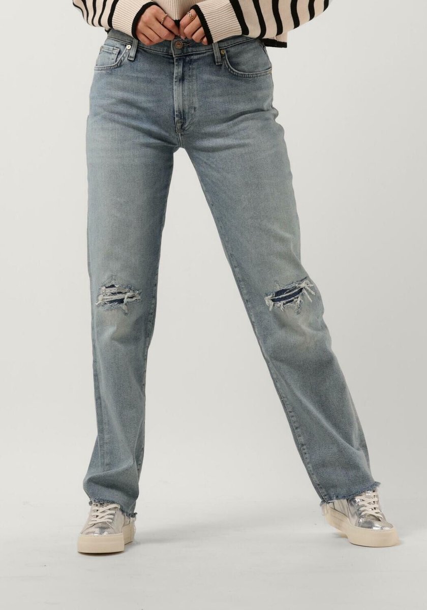 7 for all Mankind Ellie Straight Luxe Vintage Elevated Bespoke Jeans Dames - Broek - Blauw - Maat 28