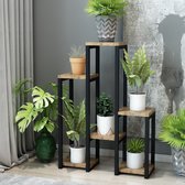 Plantenstandaard Rosenholm 78,5x56x20 cm zwart en houtkleurig