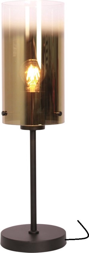 Tafellamp Ventotto Zwart & Gold Glas 58cm