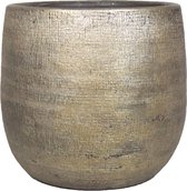 Cache-pot/pot de fleurs de Luxe or "Mira" en céramique 24 cm - Cache-pots/jardinières en céramique