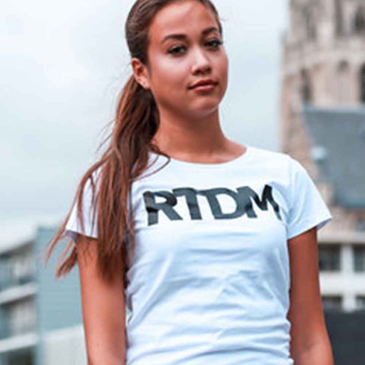 RTDM T-shirt Ladies Logo White - Maat XL