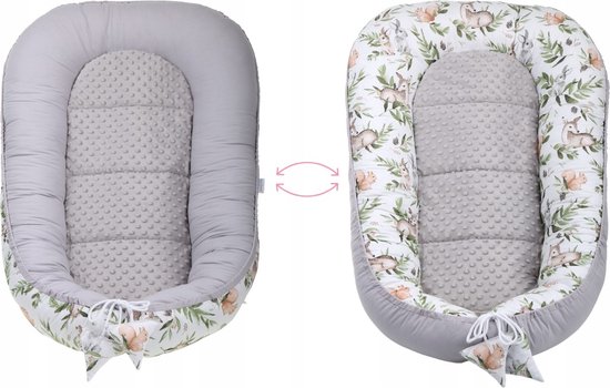 Babynestje set pasgeborenen - knuffelnest baby nestje bed set 7-delig - baby cocon- Groen Herten- ÖKO-TEX normen