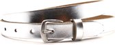 Moderiemen 2 cm smalle zilveren riem - zilver - 100% leder - Maat 105 - Totale lengte 120cm