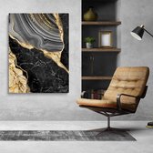 Luxe Canvas Schilderij Blown with Gold | 100x150 | Woonkamer | Slaapkamer | Kantoor | Muziek | Design | Art | Modern | ** 2CM DIK! **