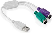 USB naar PS/2 verloopstekker - 2.0 - USB A male - 2x PS/2 female - 0.3 meter - Allteq