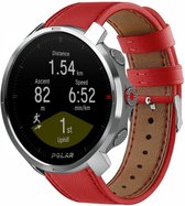 Strap-it Leren smartwatch bandje - geschikt voor Polar Grit X / Grit X Pro / Vantage M / M2 / V3 - rood
