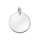 Joy|S - Zilveren ronde hanger - graveer plaat - 15 mm x 18 mm massief (zonder ketting)