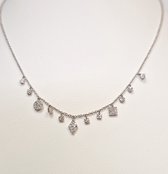Collier - chaîne - or blanc - 14 carats - diamant - N12396/W - vente