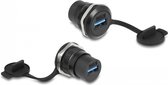 Adaptateur intégré USB vers USB avec capuchon de protection - USB3. 0 / noir