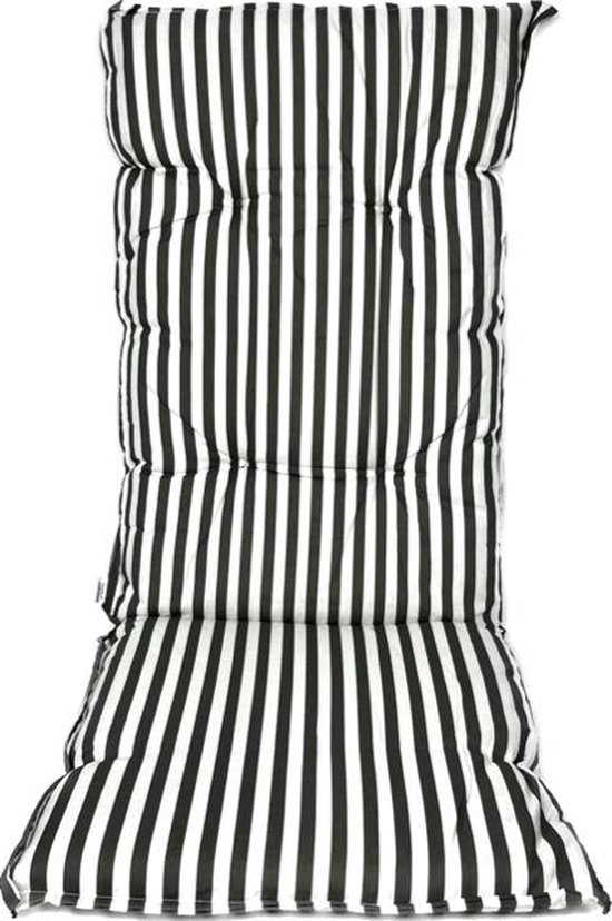 Tuinkussen Madison Basic Black Grey Hoge Rug | Tuinkussenstore