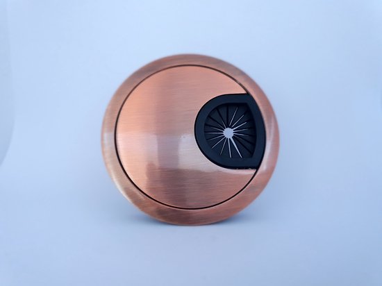 Kabeldoorvoer metaal rond 60 mm KOPER, geborsteld