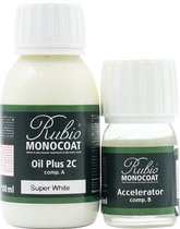 Rubio Monocoat Oil Plus 2C - Ecologische Houtolie in 1 Laag voor Binnenshuis - Super White, 130 ml