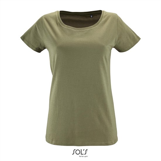 SOL'S - Milo T-Shirt dames - Khaki - 100% Biologisch Katoen - XL