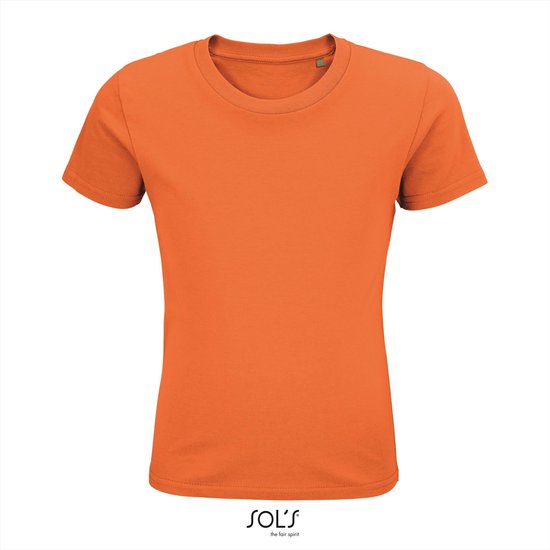 SOL'S - Pioneer Kinder T-Shirt - Oranje - 100% Biologisch Katoen - 110-116