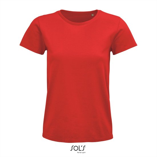SOL'S - Pioneer T-Shirt dames - Rood - 100% Biologisch Katoen - M