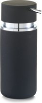 Zeller Zeeppompje/dispenser - keramiek/rubber coating - zwart - 16 cm