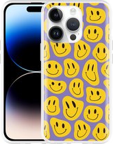 Geschikt voor Apple iPhone 14 Pro Hoesje Smileys - Designed by Cazy