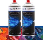 Spuitbus Autolak MERCEDES Kleurcode 490 - KORALLEN ORANGE-MET. - 400ml + Spuitbus BLANKE LAK - 400ml