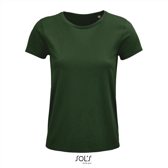 SOL'S - Crusader T-shirt dames - Donkergroen - 100% Biologisch katoen - XL