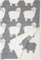 WOOOL Deken - SHEEP WOOLA (Grijs) - 130x200cm - Omkeerbare Wollen Deken