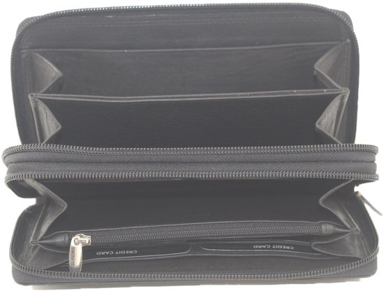 Leren Dames Portemonnee Rits Rondom Groen - Barneys Leather