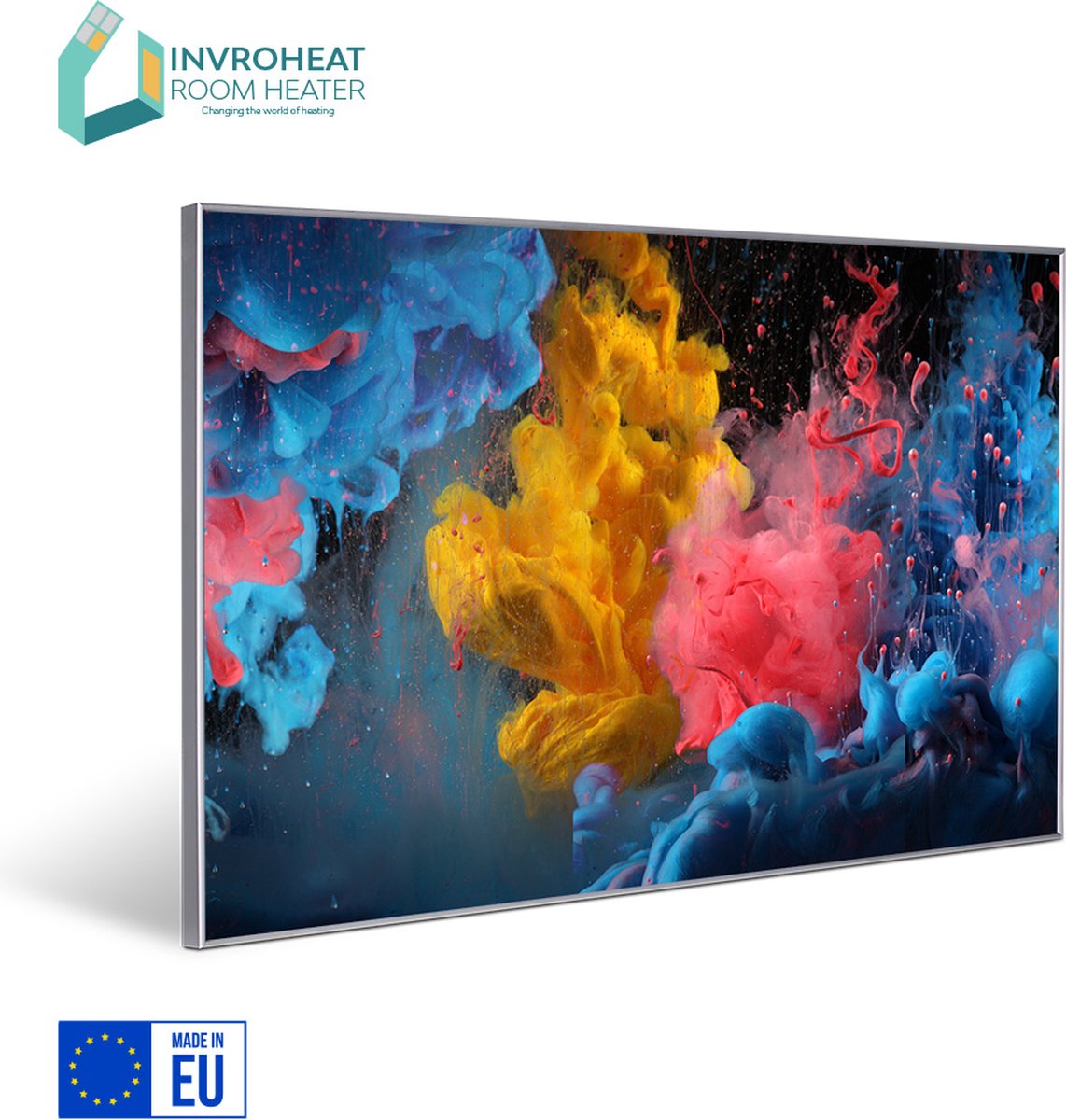 NIEUW: Invroheat infrarood verwarmingspaneel Vivid Paint - 800W - 91.5x61cm - Afbeelding verwisselbaar