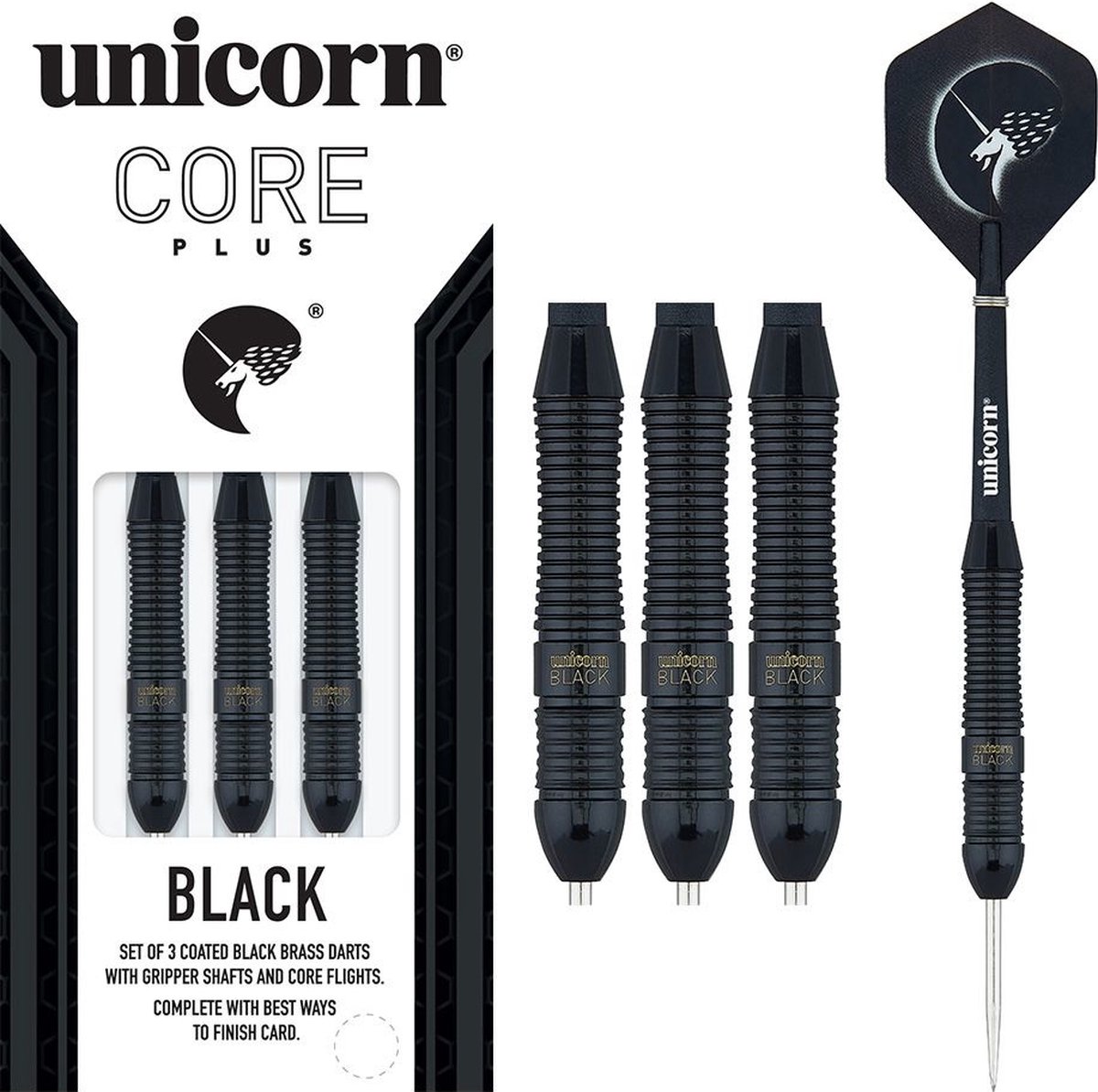 Unicorn Core Plus Win Shape 1 Brass - Black - Dartpijlen - 26 Gram