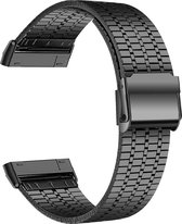 Metalen RVS Schakel Bandje Geschikt Voor Fitbit Versa 4, Sense 2 - Zwart