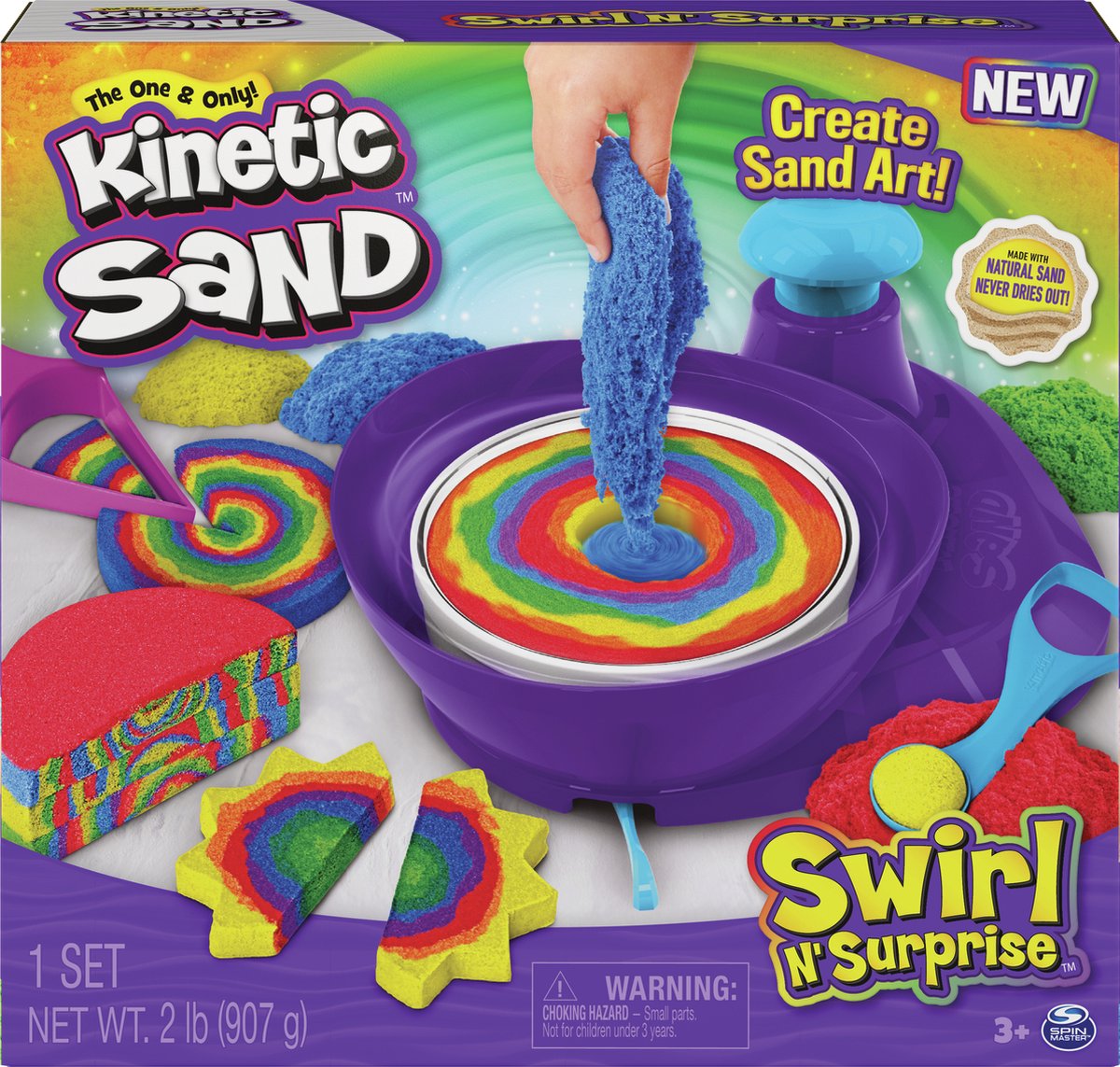 Kinetic Sand - Speelzand - Swirl N' Surprise - 6 kleuren - 1,09kg - Sensorisch Speelgoed