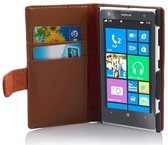 Cadorabo Hoesje geschikt voor Nokia Lumia 1020 in CACAO BRUIN - Beschermhoes van glad imitatieleer en kaartvakje Book Case Cover Etui