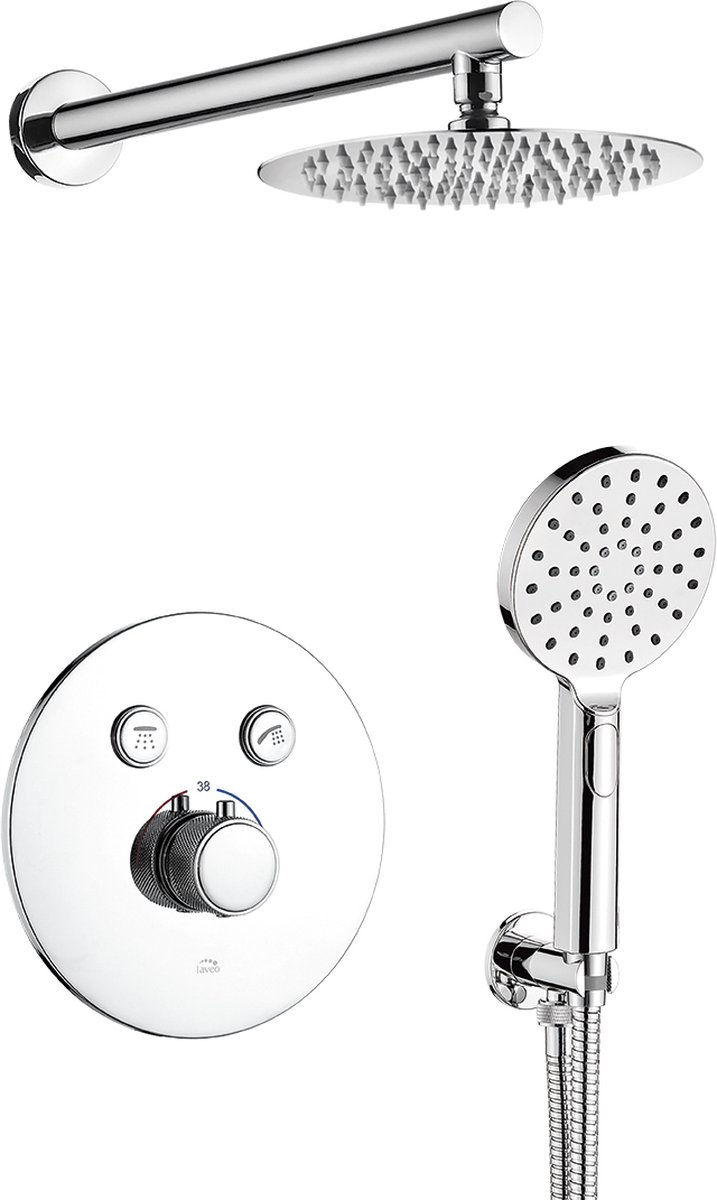 Volumo - doucheset met thermostatische mengkraan voor inbouwmontage, chroom
