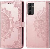 iMoshion Hoesje Geschikt voor Samsung Galaxy A14 (5G) / A14 (4G) Hoesje Met Pasjeshouder - iMoshion Mandala Bookcase - Rosé Goud