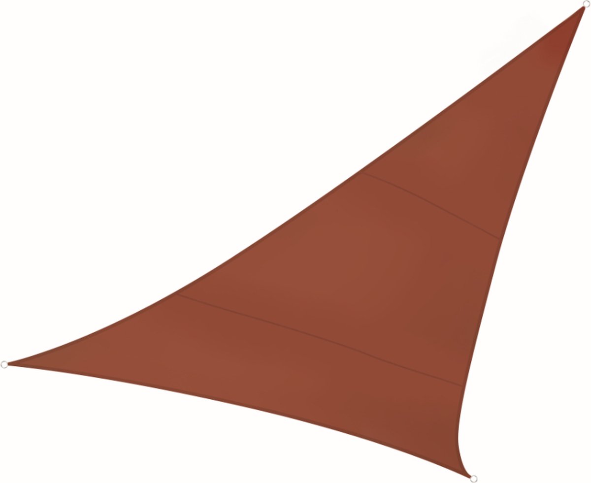 Schaduwdoek - Zonnezeil - Driehoek - 3,6 x 3,6 x 3,6 m - Kleur: Terracotta - Perel
