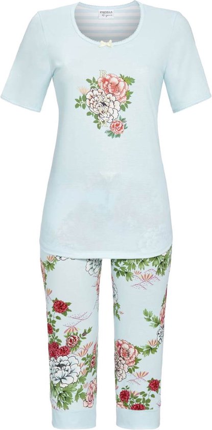 Blauwe pyjama bloemen Ringella