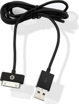 Muvit Charge&Synch cable SQ USB naar Apple 30pin 2.4A 3M zwart