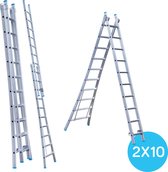 Eurostairs Reform ladder dubbel uitgebogen 2x10 sporten