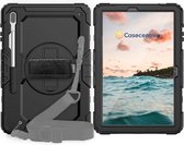 Casecentive - Handstrap Pro Hardcase met handvat - Galaxy Tab S7 FE 2021 - zwart