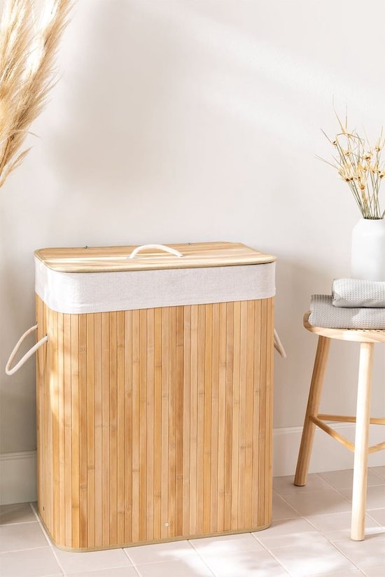 MIRA Home - Opbergmand - Wasmand - Mand - Opbergsysteem - Bamboe - 60x78cm