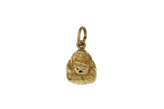 Geelgouden hanger - 14 karaat - massief - Boeddha - sale Juwelier Verlinden St. Hubert - van €355,- voor €279,-