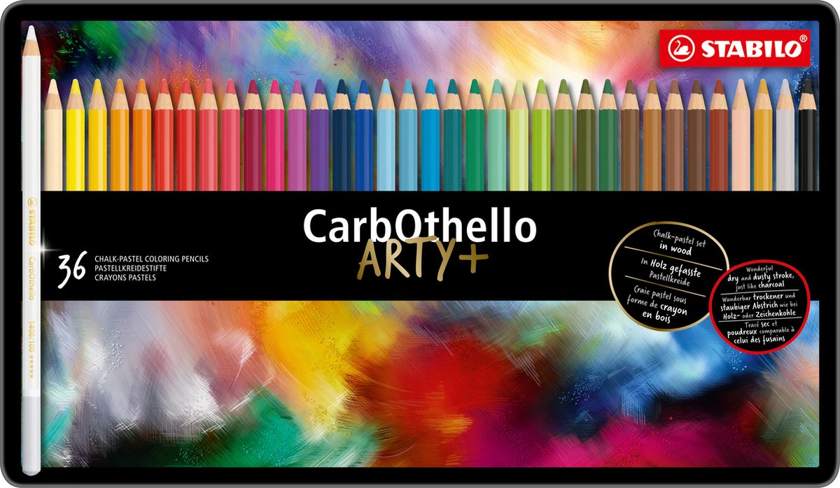 STABILO CarbOthello - Kalkpastel Kleurpotloden - Metalen Etui Met 36 Kleuren