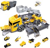 3 Jaar Jongen Auto Speelgoed Voor Jongens Kinderen, Bouwplaats Speelgoed Vrachtwagen Voertuigen Speelgoed SetVrachtauto - Bouw Vrachtwagen - Bulldozer - Tractor - kraan- SUV- 8 op 1 voertuigen speelgoed set